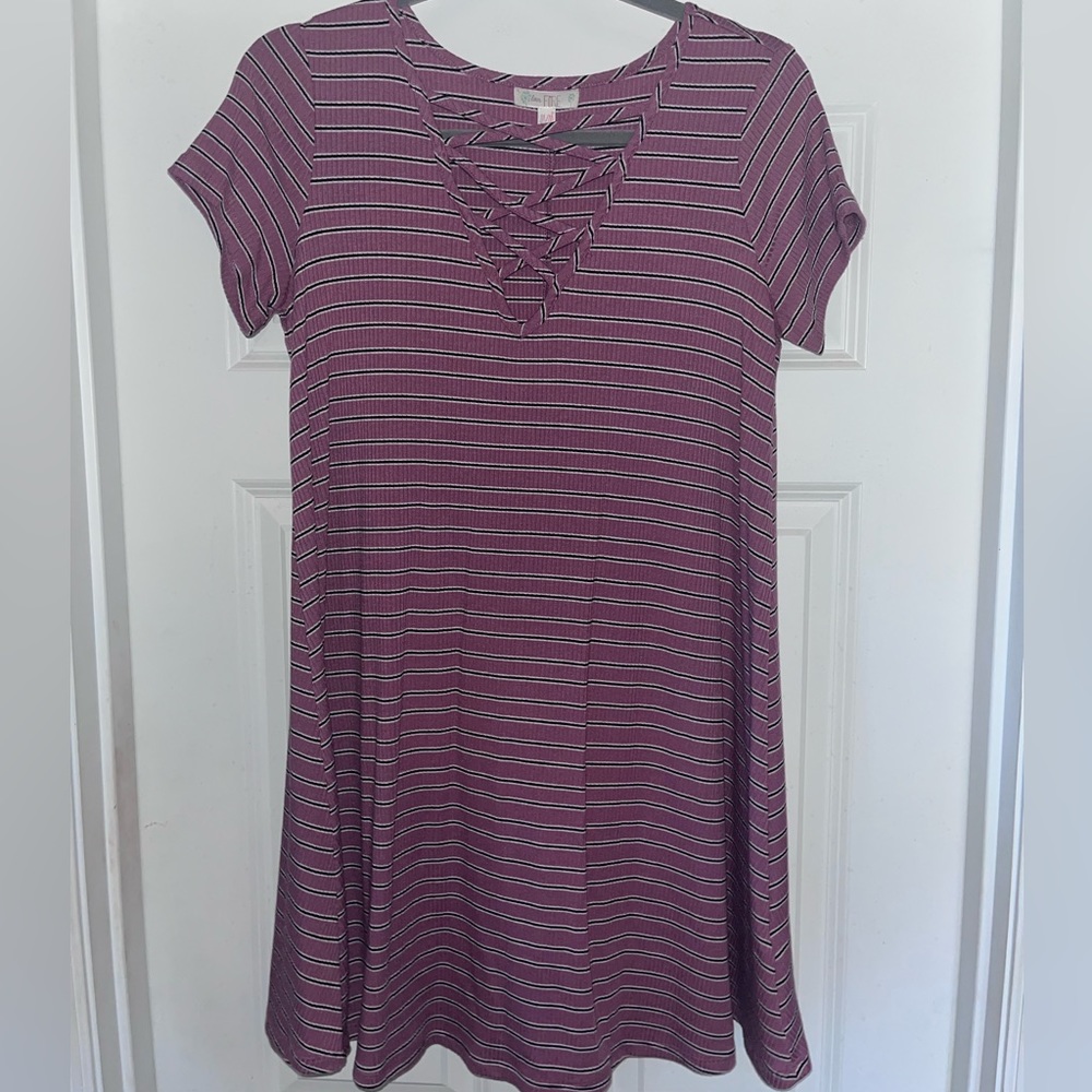 Love fire pink striped dress